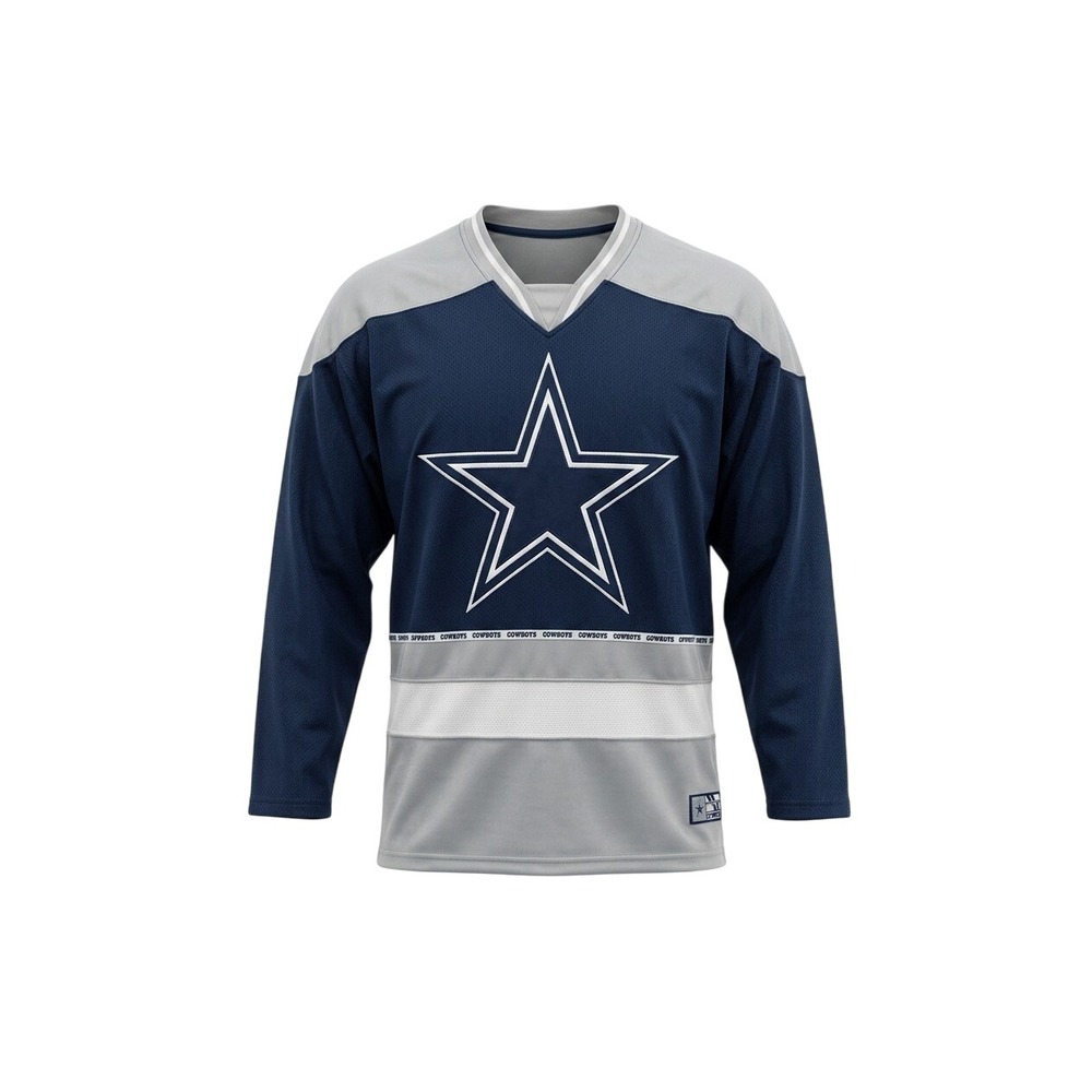 NFL Ultra Game Dallas Cowboys Jersey Mens Small Navy Grey Long Sleeve Star Logo